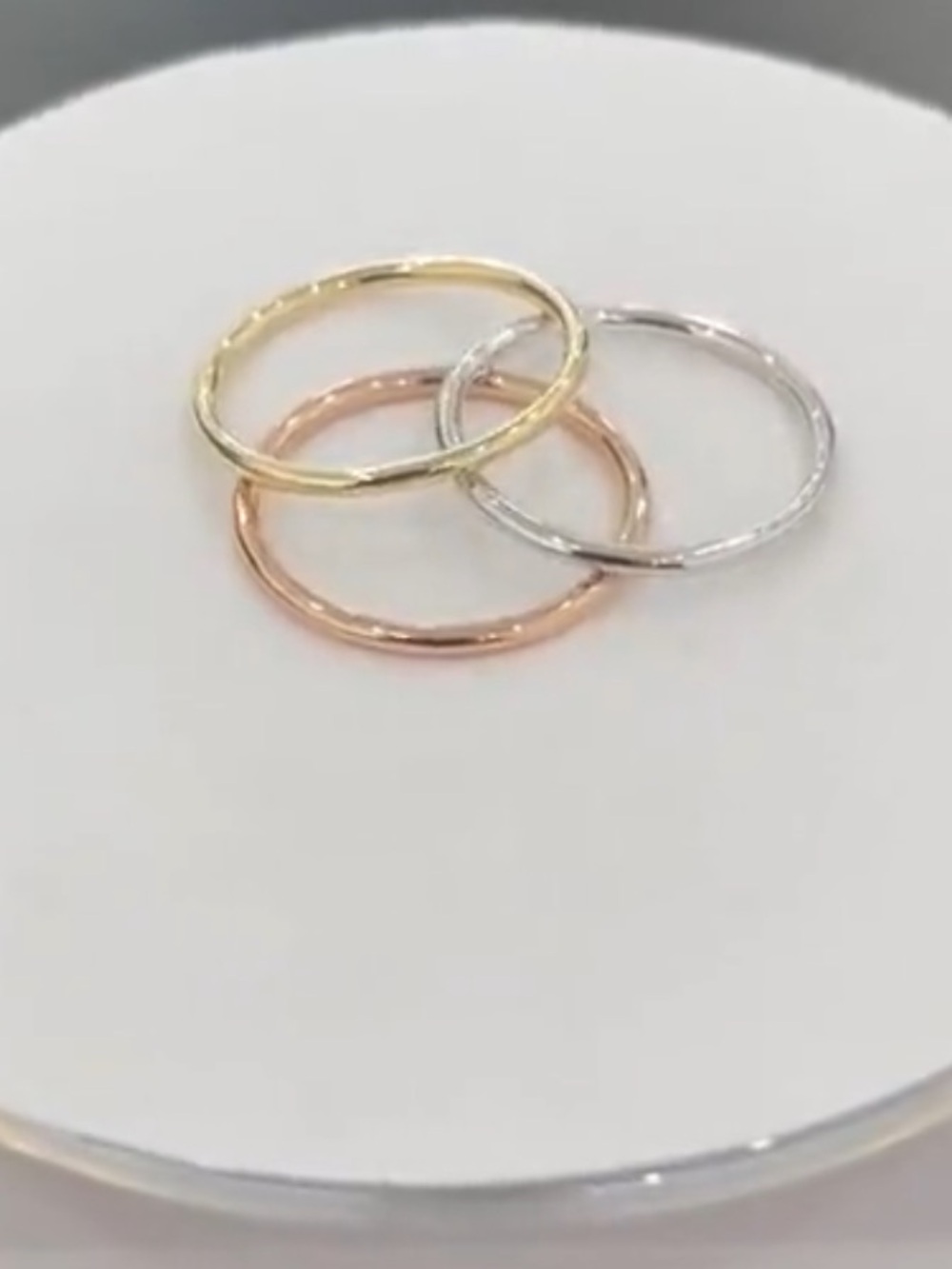 14 K. Solid White Gold Round Wire 1.50 mm. Pinky Ring Size 2.5